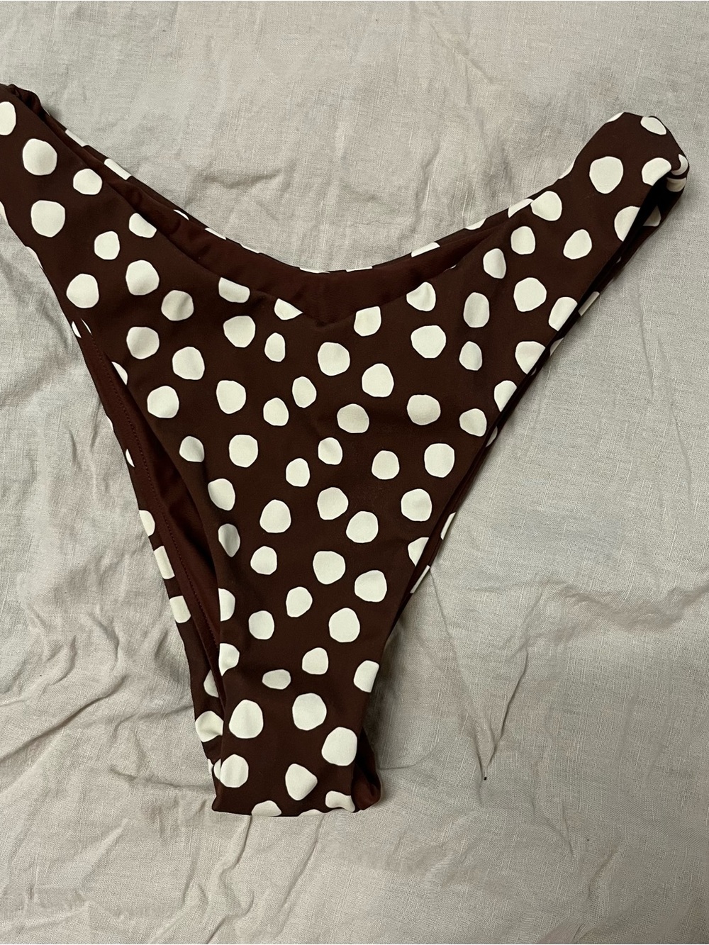Zulu & Zephyr Brown and White Polka Dot Bikini Bottom
